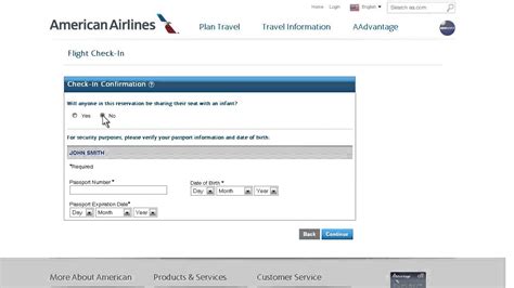 american airlines check in online